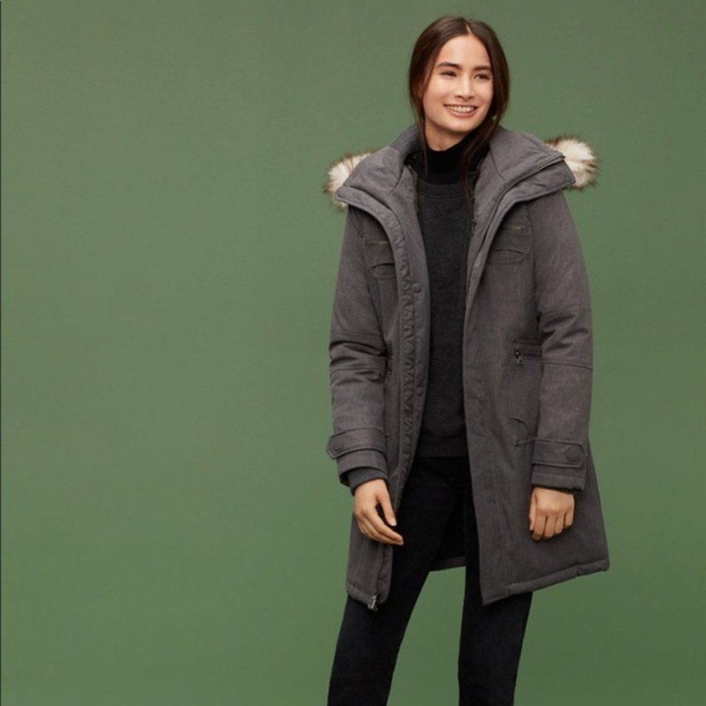 Aritzia TNA Verbier Parka Heather Charcoal